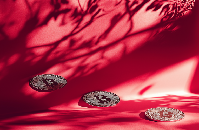 Bitcoin cryptocurrency on circuit board representing blockchain technology