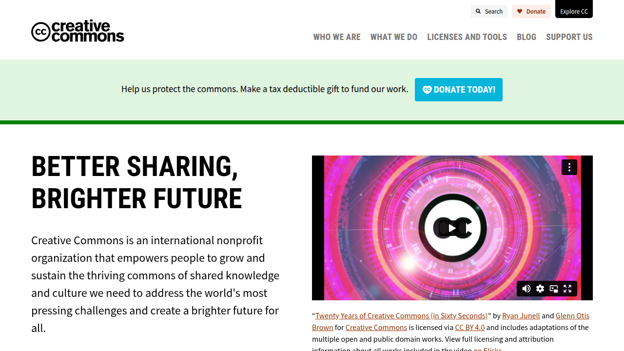 Creative Commons provides the standard legal tools that make many Open Educational Resources possible and safe to use.