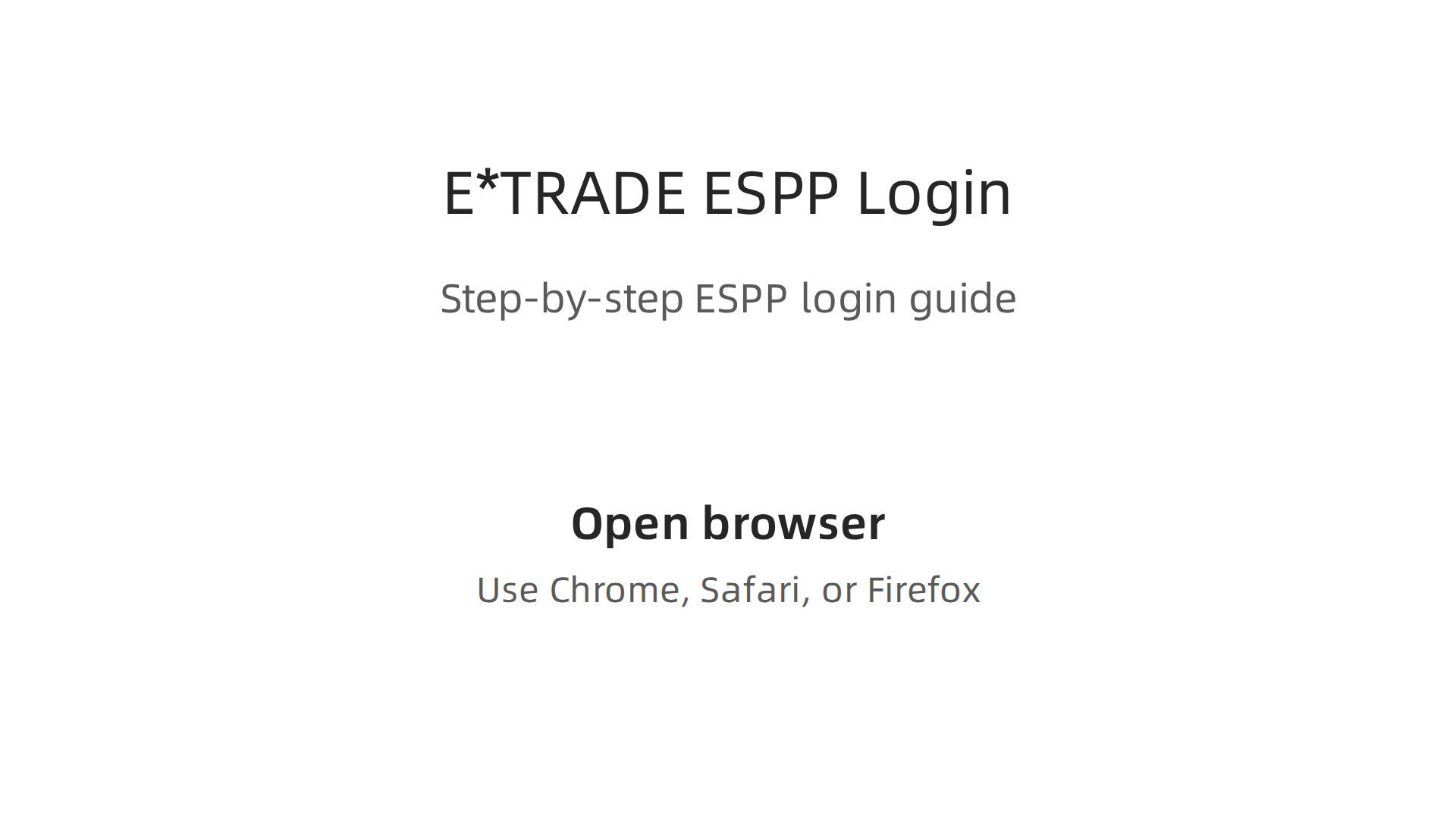 A step-by-step guide to securely access your E*TRADE ESPP account on a web browser.