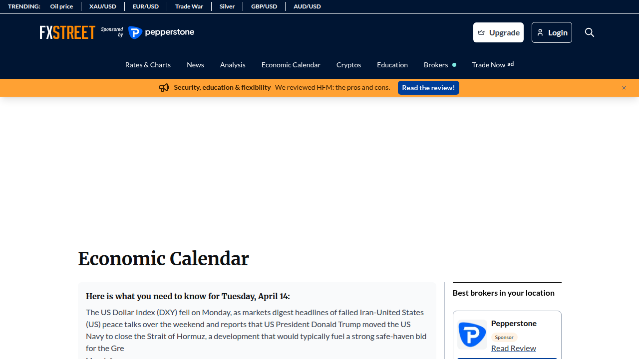 The FXStreet economic calendar, a vital tool for traders to monitor upcoming high-impact financial news and plan their trading around these events.
